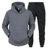 Autumn and winter men's hooded pullover sweater set casual sports hoodie sweater trousers two-piece set