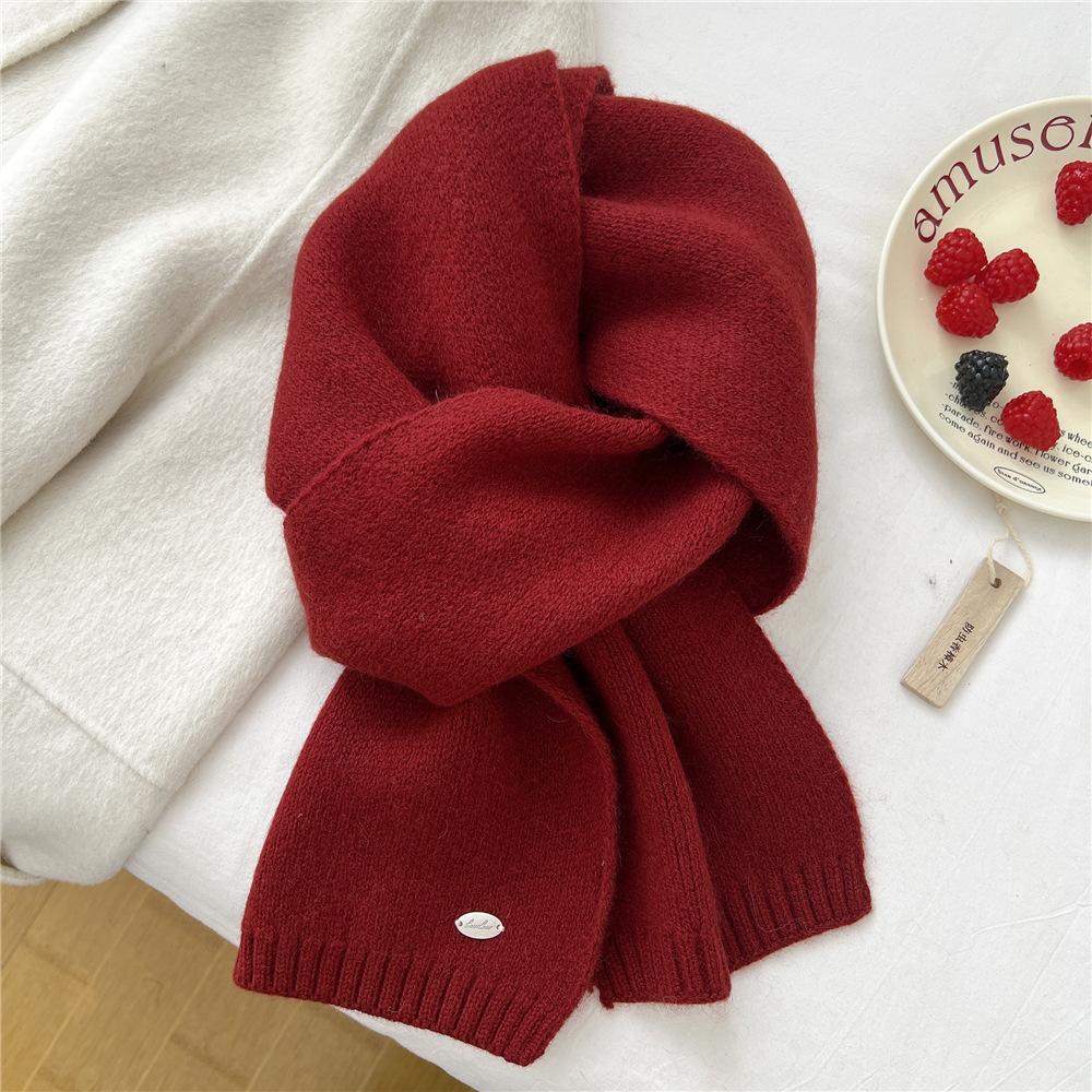 Novo cachecol de cor sólida para mulheres na primavera e no outono, fita versátil, faixa de pulso, decoração da moda, proteção de pescoço para estudantes, cachecol pequeno