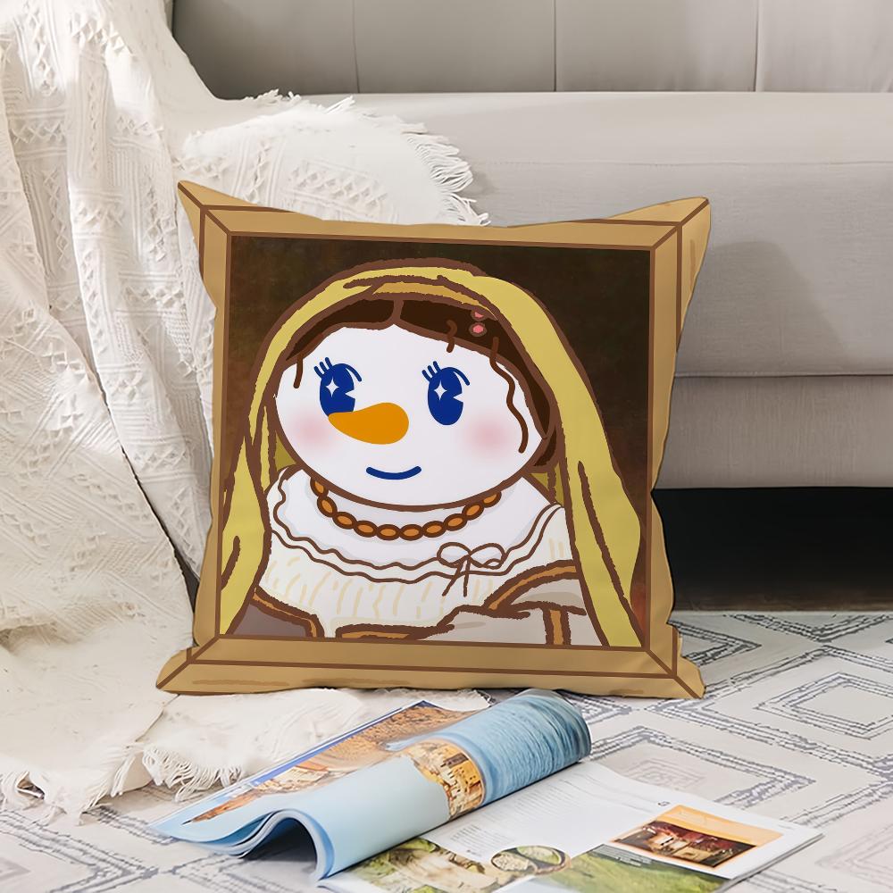 Fashion brand M-Mixue Ice City Pillow Case Office Cushions Suitable For Sofa Car Bedroom Decorative Cushion Cover 12x12Inch