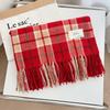 New autumn and winter plaid scarf imitation cashmere Korean version simple and versatile warm shawl student fringed scarf
