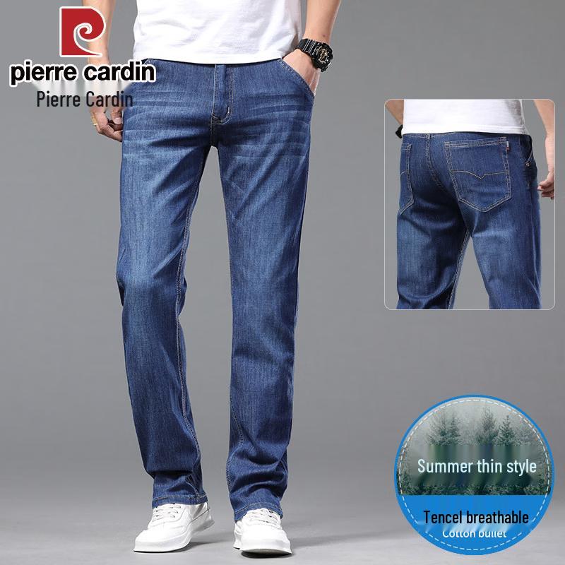 Pierre Cardin Men s Summer Ice Silk Straight Fit Jeans 28