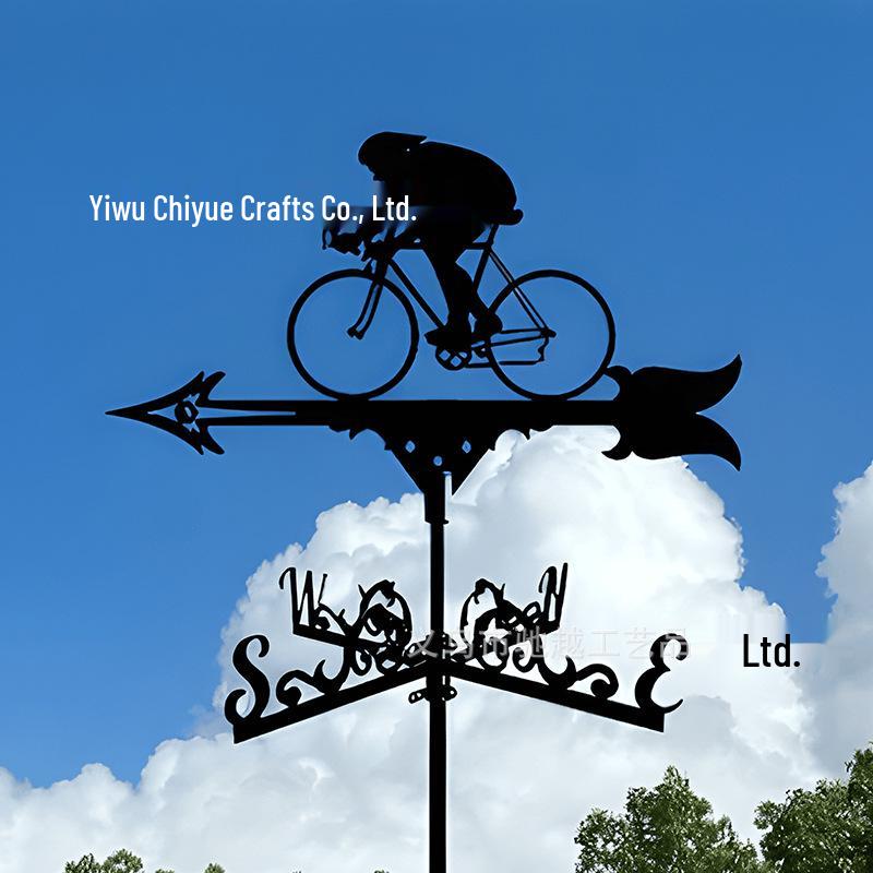 Weather Vane Ornament: Outdoor Wrought Iron Spray-Painted Roof Decoration Metal Craft