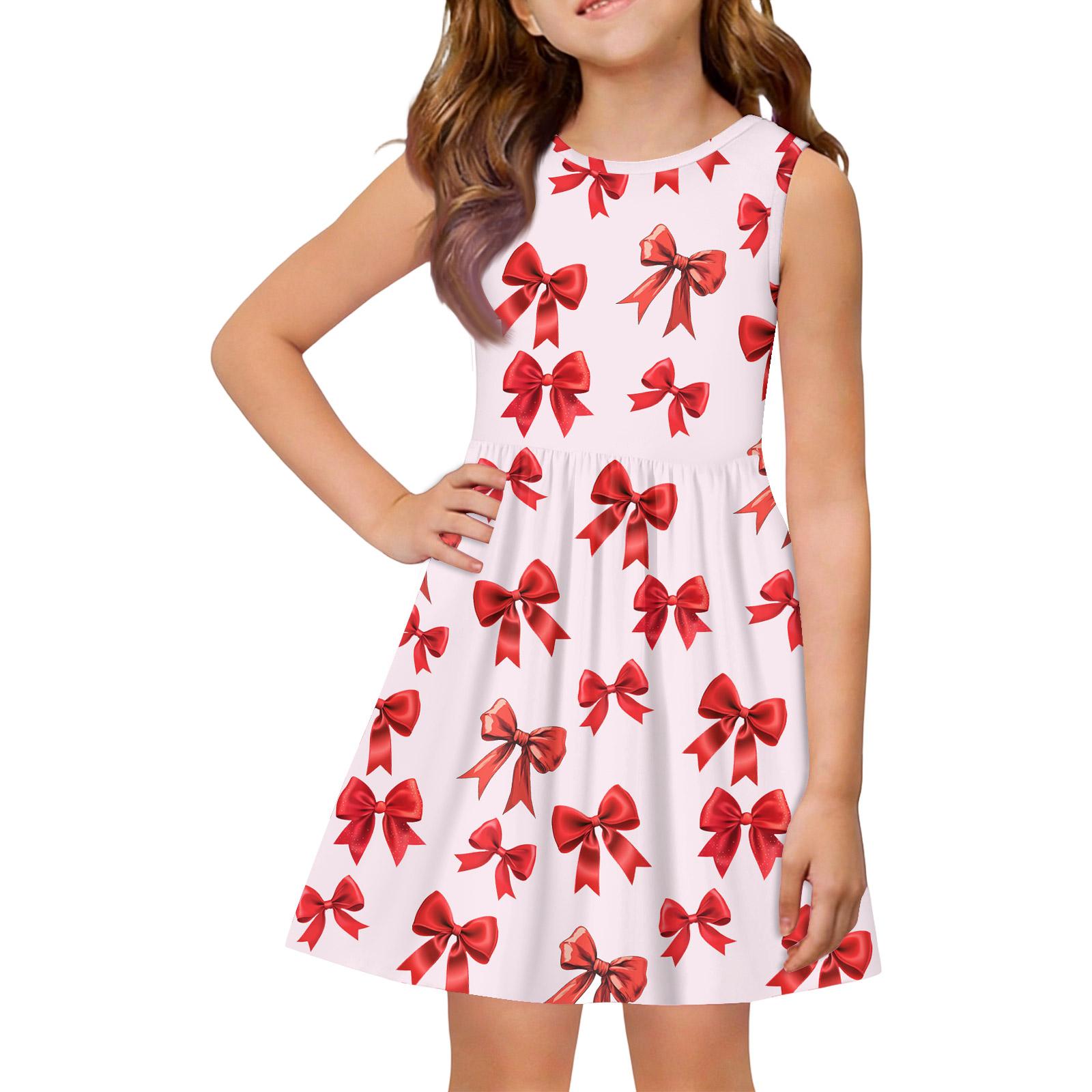 

Girls Summer Princess Dress - A-Line Vest Splice Dress 100 винний