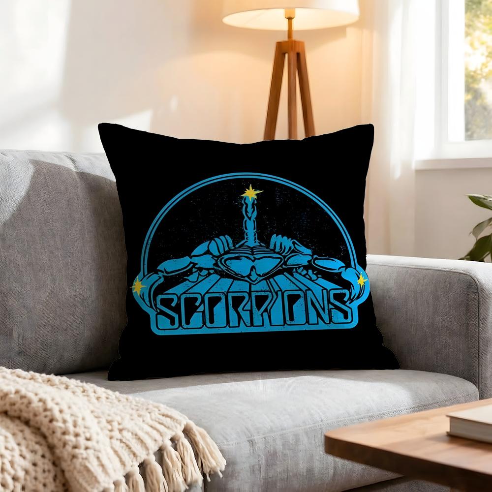 Band Scorpions Cushion Cover 1Pcs Decorative Covers Soft Cushion Case For Sofa Couch Decor 40X40 45X45 Pillowcases