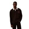 Style Campus Américain Imprimé Lettres Bloc de Couleurs Polo Manches Longues Homme Polos 4RE227G