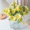 Artificial Flowers 27CM Height Small Bouquet Multiple Sun Chrysanthemum Heads Green Leaves