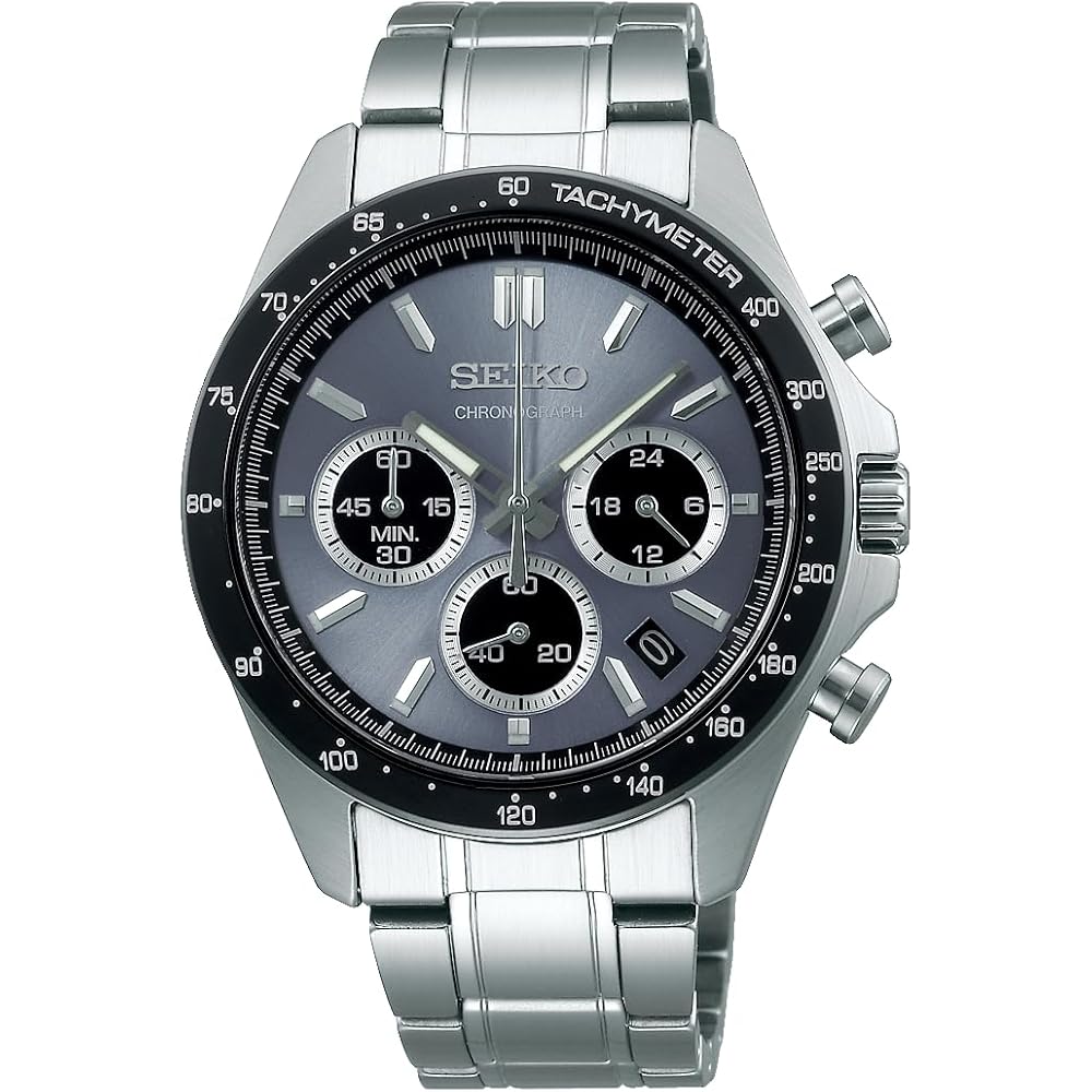 Seiko Selection SBTR027 Men s Quartz Chronograph Watch Blue Gray Dial Date Calendar Stainless Steel
