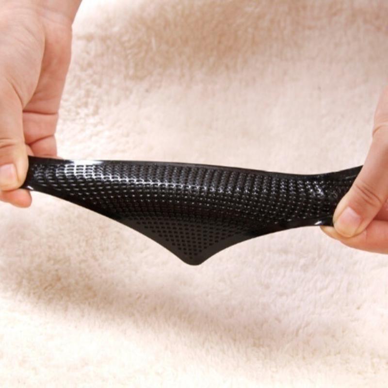 4PCS/Set Silicone Ruggies Rug Carpet Mat Grippers Non Slip Grip Corners Pad For Home Bath Living Room (Color: Black)