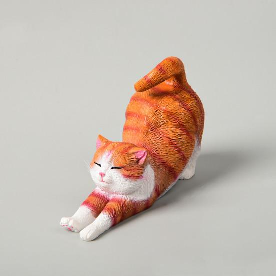 Mini Estatuetas de Gato Fofas Resina Gato Estátua se Esfriando Escultura de Gatinho Pequeno para Interior