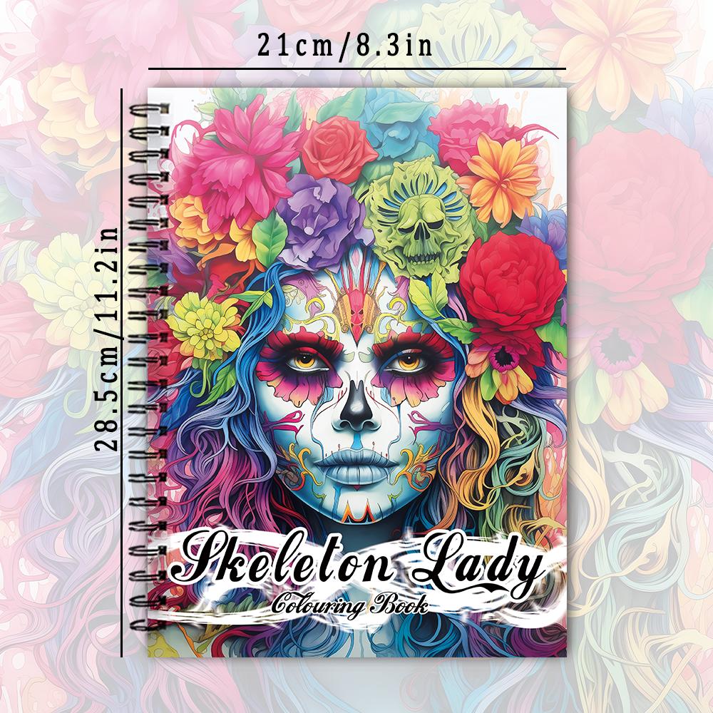 Adult Coloring Book -30 Sheet Spiral Coloring Book, 11.2X 8.3Inch, 100Gsm Thick Paper, Back to School, New Year, Birthday Gift