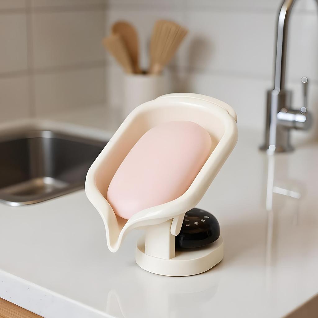 Soap Box Creative Draining Soap Storage Rack Punch Free Suction Cup Cute Household Shelf Bathroom Artifact