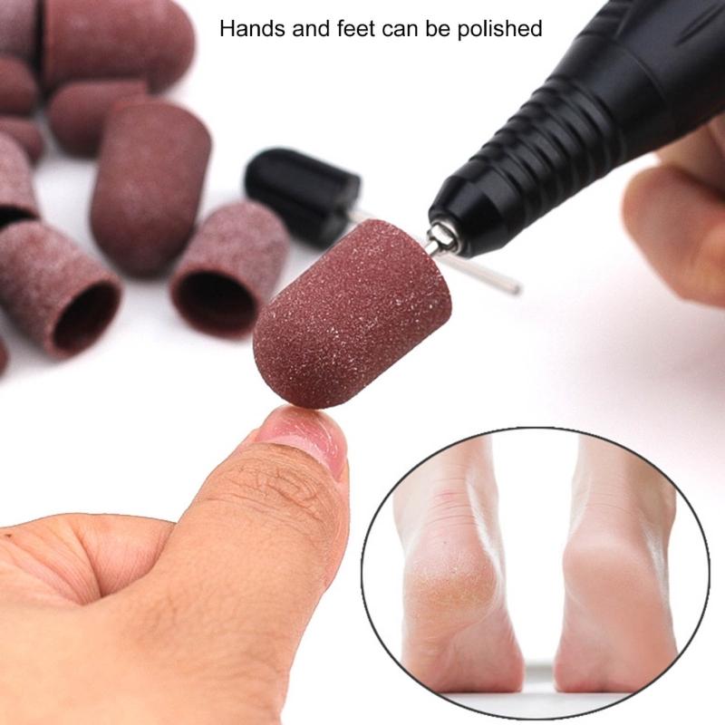 20 Pieces Practical 80-180 Grit Sanding Caps Great For Nail Cutters Suitable For Manicure Pedicure And Podiatry