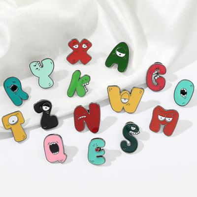 Creative and Funny English Letter Brooch Cute Personality 26 English Letters Bag Accessories Pin Badge