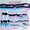 118pcs DIY Decoration Ribbon Lace Trim Set Cloth Craft Ribbon Set  Scrapbook Decorating