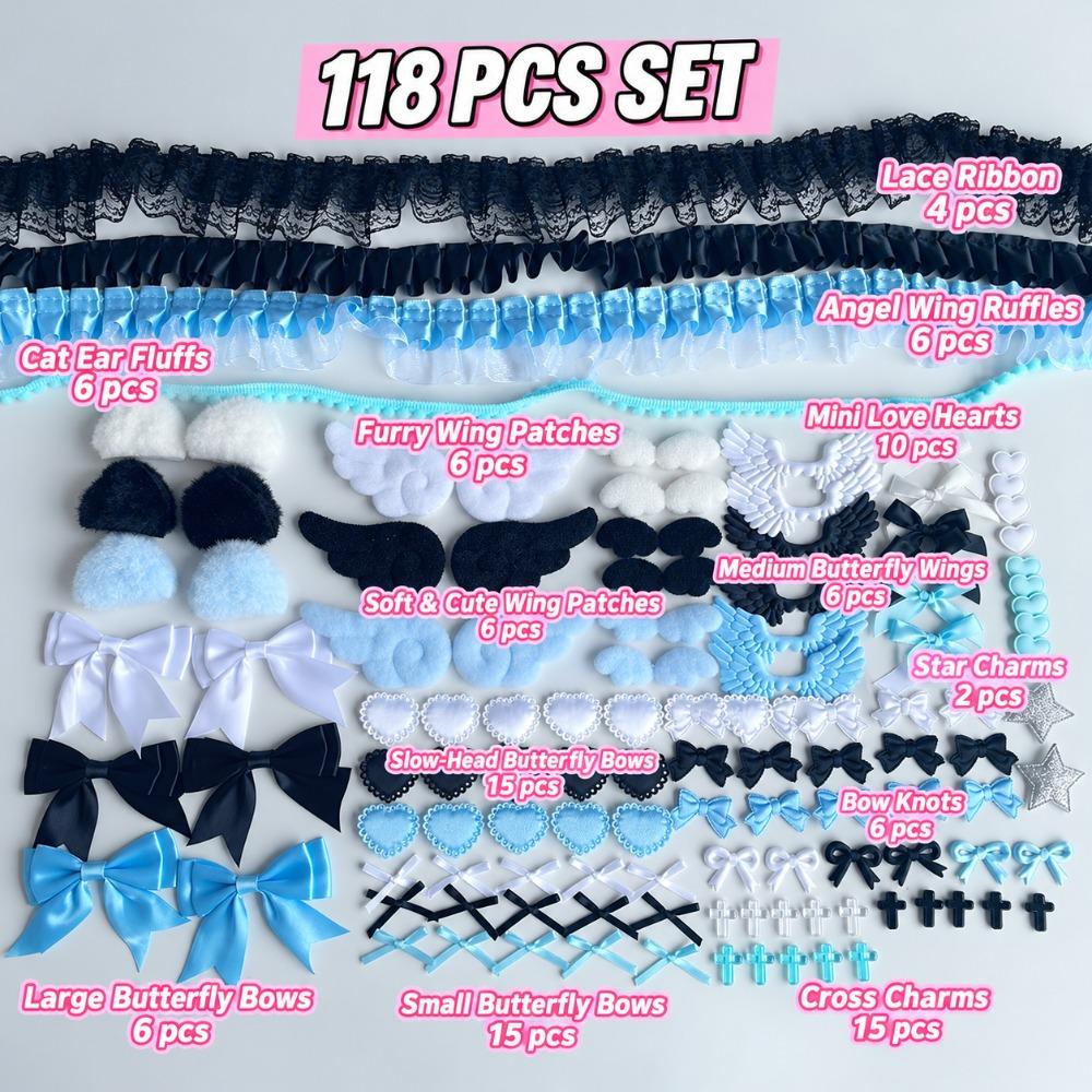 118pcs DIY Decoration Ribbon Lace Trim Set Cloth Craft Ribbon Set Scrapbook Decorating