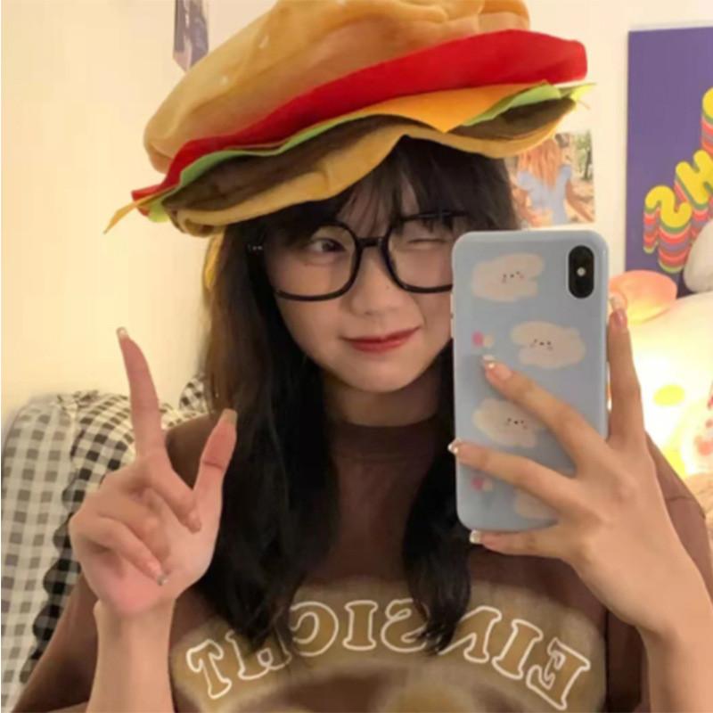 Food Hamburger Funny Hat Prop For Halloween Holiday Events And Parties Cosplay