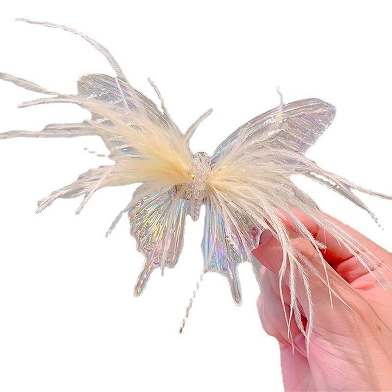 2023 Children's Butterfly Feather Hair Clips - Mermaid Princess 3D Hairpins for Girls, Baby Accessories, Headwear Jewelry