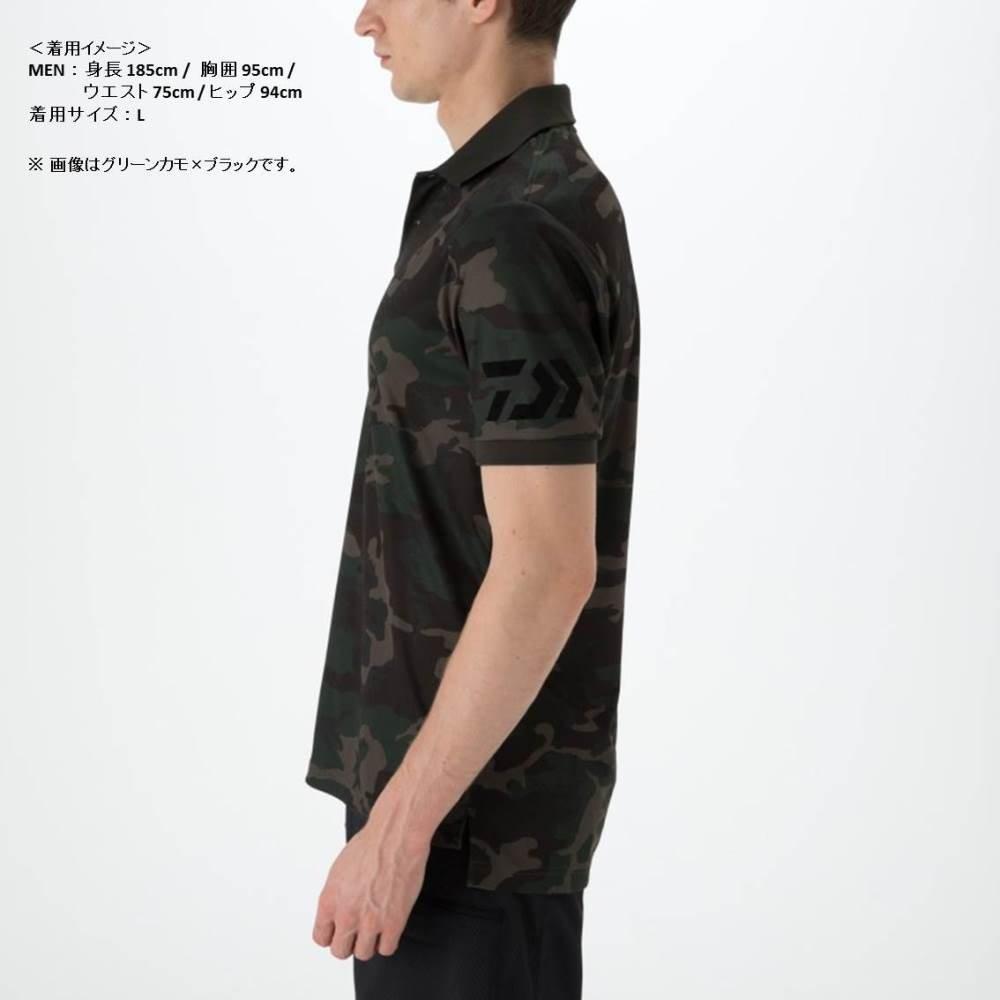 Daiwa Short Sleeve Polo Shirt Black X White S DE-7906