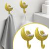 Decorative Towel Hooks Cloud Moon Key Holder 2X Wall-Mounted Adhesive Hanger For Hats Towels Jewelry No Trace No Punching Cute