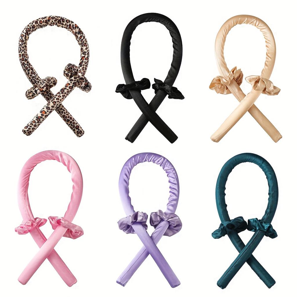 3pcs/Set No Heat Curling Rod Headband Set, Foam Sponge Lazy Heatless Hair Curler with 2 Hair Rings, DIY Hair Styling Tools for Natural Waves