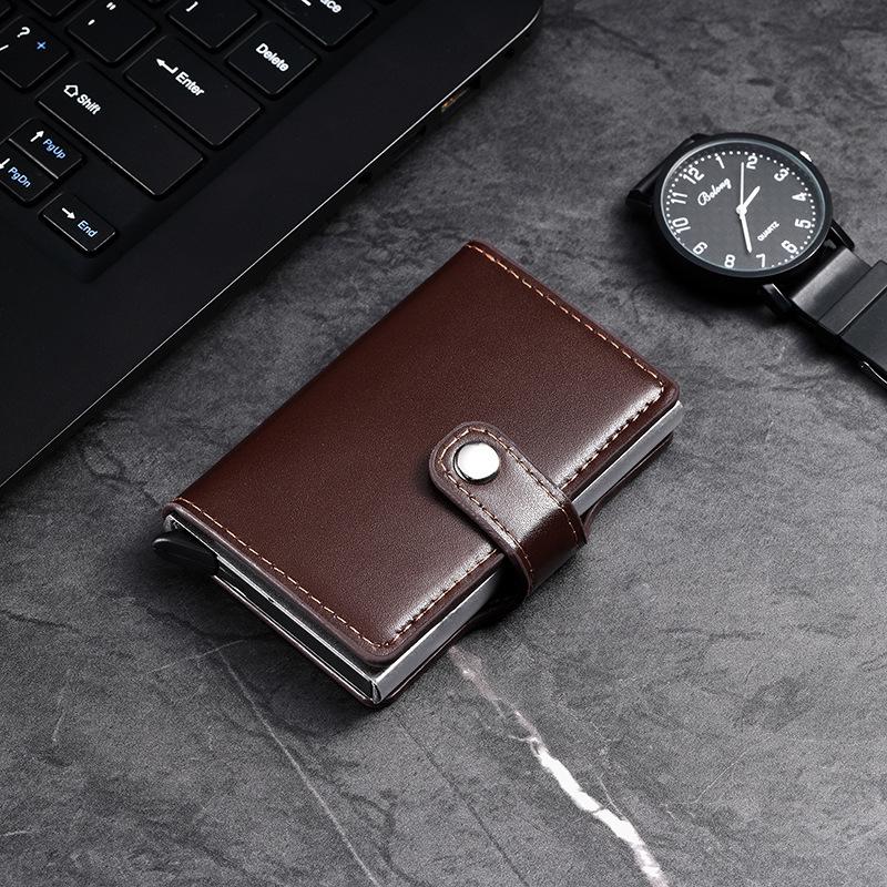 

Премиальный металлический автоматический держатель для карт с выдвижным механизмом – Унисекс, Гладкий и Стильный