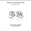 Bamoer Oxidized Silver Stud Earrings for Women Little Devil Ghost Jewelry Gift for Girl 925 Sterling Silver Jewelry