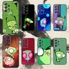Cartoon I-Invader Z-Zim Gir Phone Case For Samsung S25,S24,S21,S22,S23,S30,Ultra,S20,Plus,Fe,Note,10,9,5G Black Cover