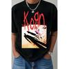 Korn Album Print Grafik T-Shirt Herren Damen Oversized Streetwear Y2k Hip Hop Harajuku Hohe Qualität Kurzarm Lässig Locker Damen Herren Kleidung