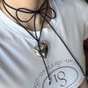 Heart Pendant Collar Necklace Neck Tie Clavicle Chain Necklace Long Rope Bow-Tie Choker Necklace Fashion Jewelry
