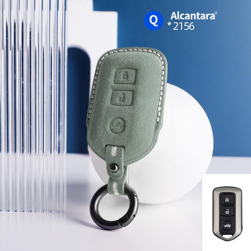 Car Remote Key Case Cover Shell Keyring For Toyota Camry Yaris Prado RAV Vios Highlander 3 Buttons Suede Key Fob