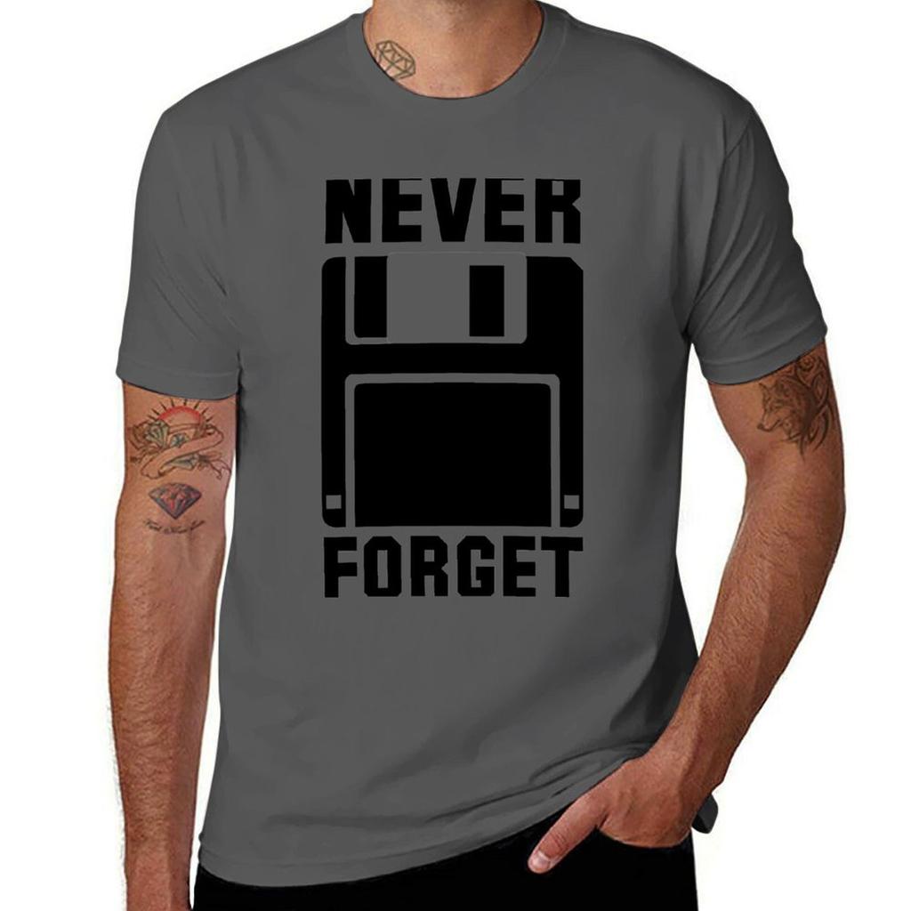 Floppy Disk Never Forget T-Shirt t shirts for man slim fit man t shirt cotton T-Shirt