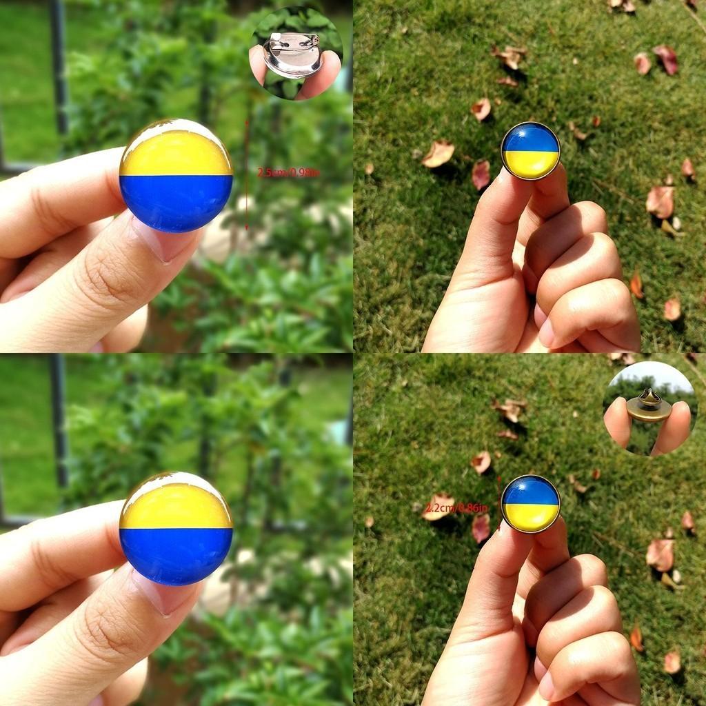 Beautiful Ukraine Flag Button Badge For Peace And War Support