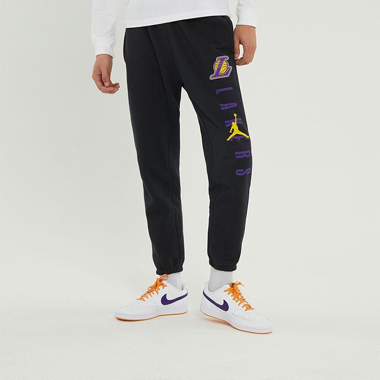 Jordan NBA Courtside Statement Edition Los Angeles Lakers Elastischer Bund Fleecegefüttert Gestrickte Jogginghose Herren Schwarz DB1774-010