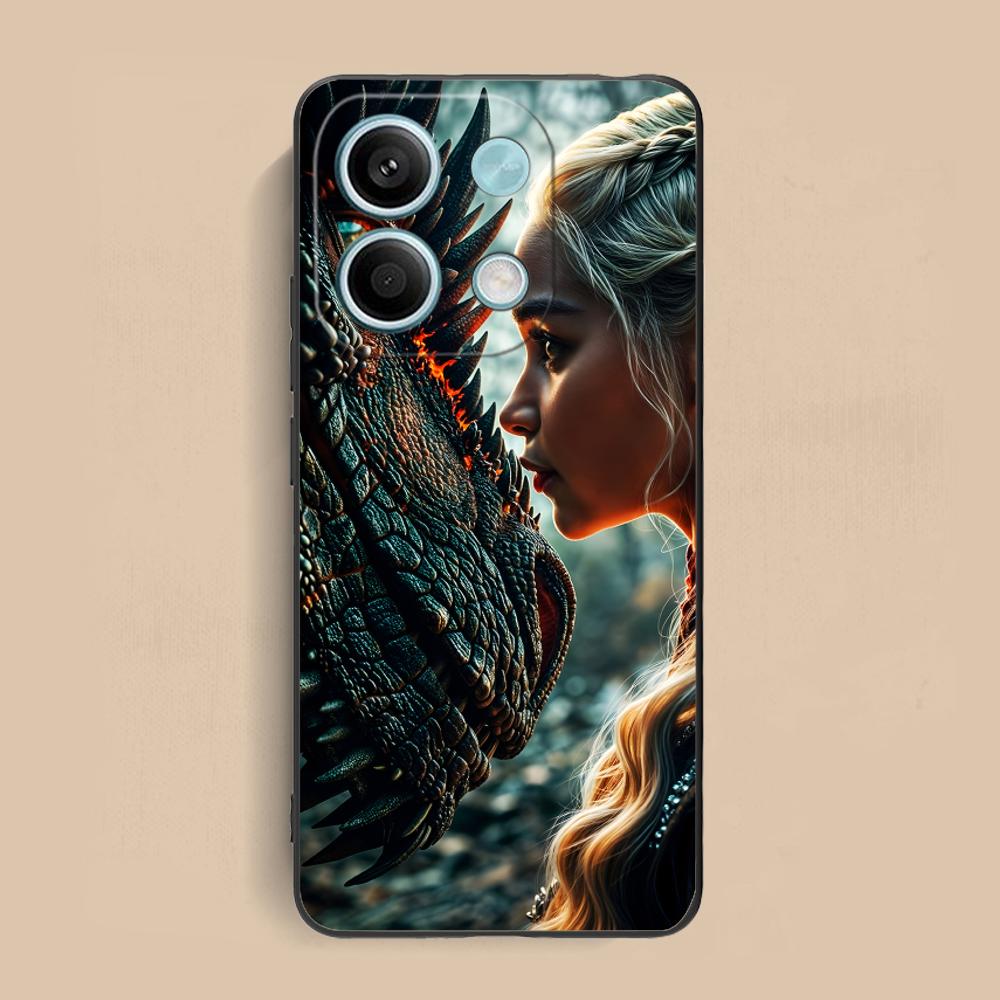Dragon Queen Matte TPU Mobile Phone Case for Xiaomi Redmi Note 14 13 12 11 S Pro Plus 4G 5G Colorful Printing Cover