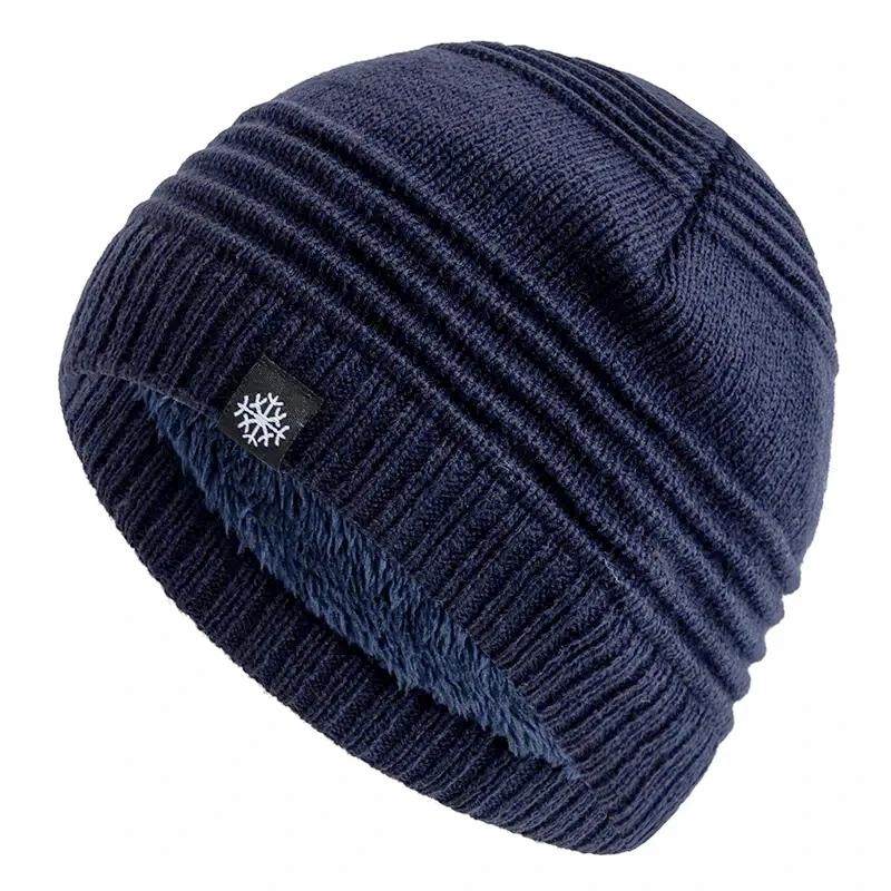 

Unisex Classic Snow Label Fleece Beanie Hat Keep Warm Winter Hat Lightweight Hats For Men Women Fashion Winter Cap 55cm-58cm