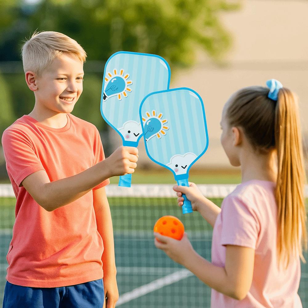 Portable Children's Pickleball Set Cartoon Children's Pickleball Rackets  Outdoor Sports