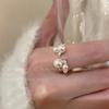 Open-ring Women's Premium Luxury Style Finger Ring with A Small and Unique Design, Featuring A Fashionable and Individualistic Look.