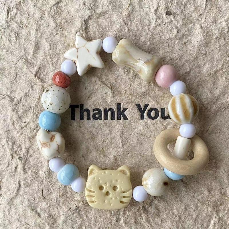 Ceramic bracelet, cartoon cute blush puppy bracelet female ceramic bracelet girlfriend gift