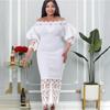 Women's Fashion Summer Spring Solid Color Print Short Sleeve One Shoulder High Waist Casual Dresses