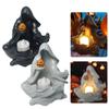 Cartoon Halloween Ghost Statue DIY Resin Candlestick Ornament Meditation Ghost Sculpture  Garden