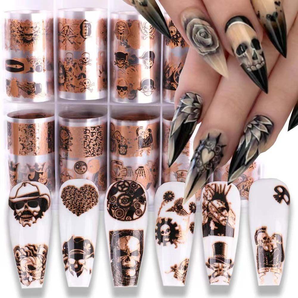 

Butterfly Pattern Halloween Nail Transfers Foil Halloween Nail Transfers Papers Manicurist CX-17