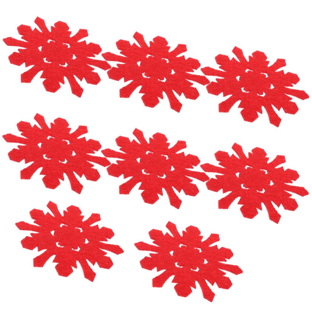 8Pcs Snowflake Felt Coasters Christmas Cup Mats Thick Heat Resistant Drink Mats Party Favor Table Protector for Home