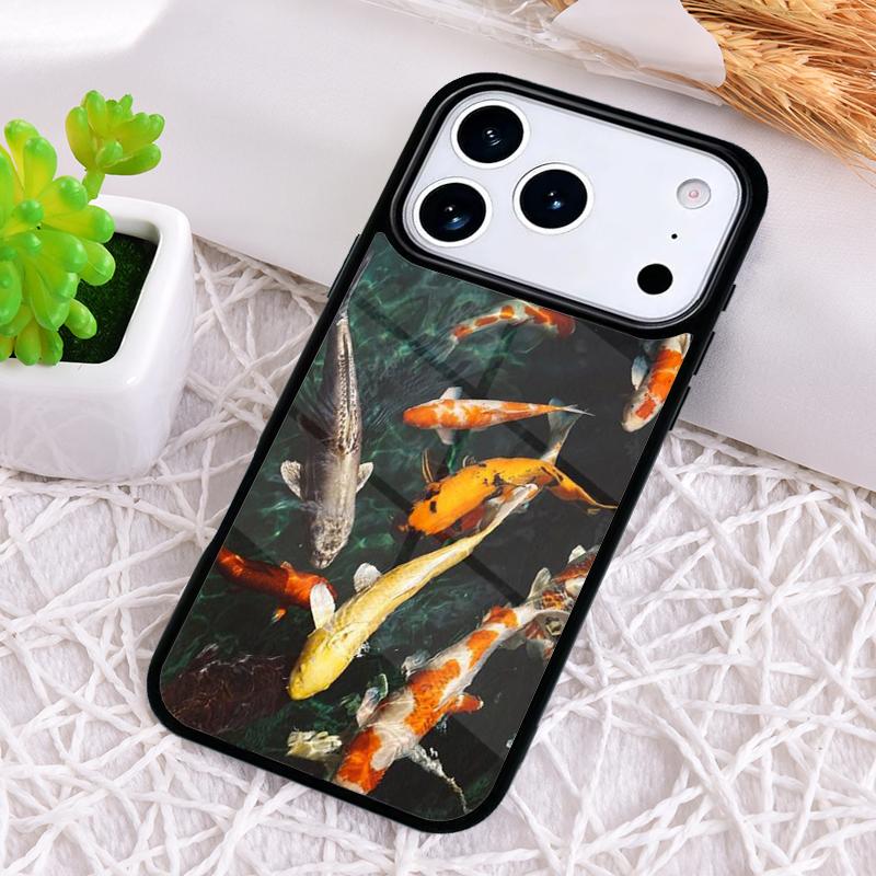 Japanese koi Fish Art Phone Case for iPhone 17 Air 16 15 11 12 14 13 Pro Max Shockproof Cover