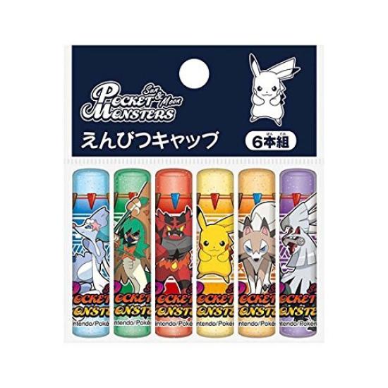 2017 Exciting New School Year Series Pencil Caps of 628728001 Showa Note NEW Pokémon (Set 6)
