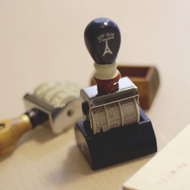 Retro Style Date Roller Stamp - Adjustable Postmark Effect for Journals