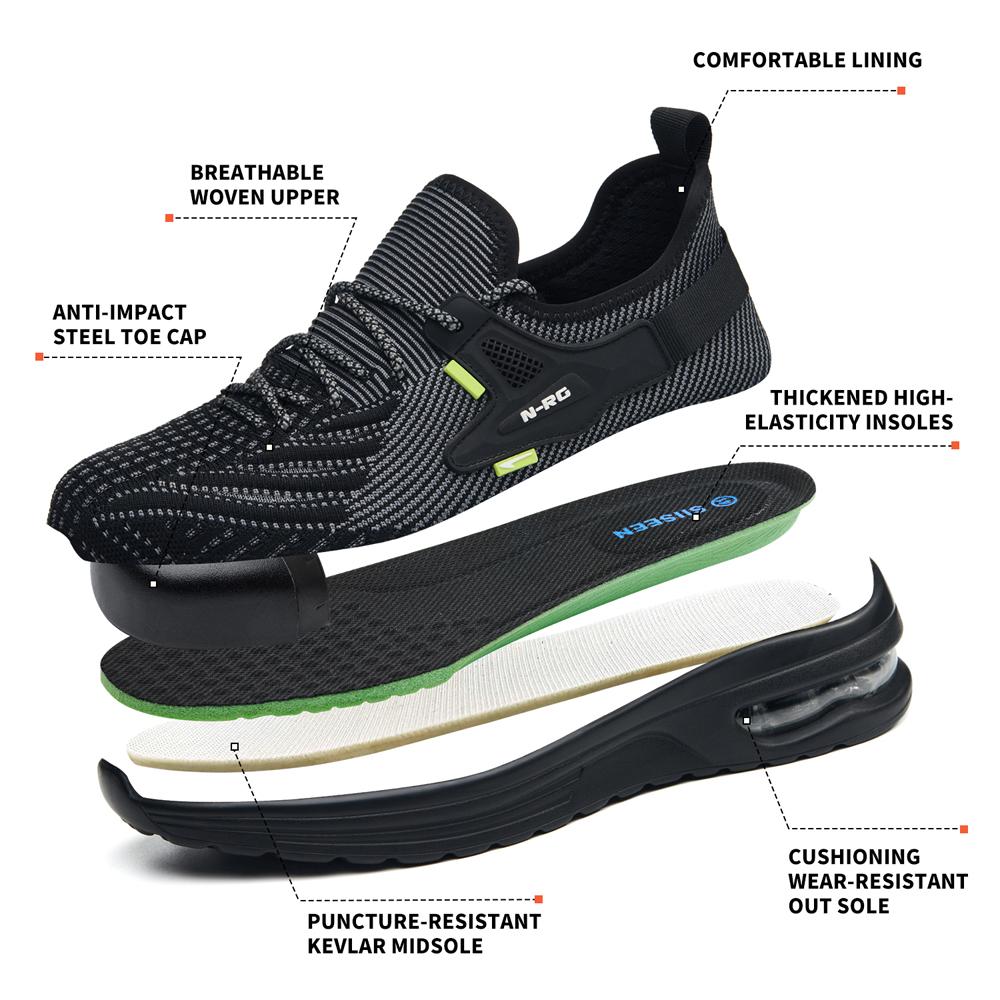 Fashion  work safety shoes Men Work Sneakers Steel toe shoes Puncture-Proof Indestructible shoes lightweight Security Boots
