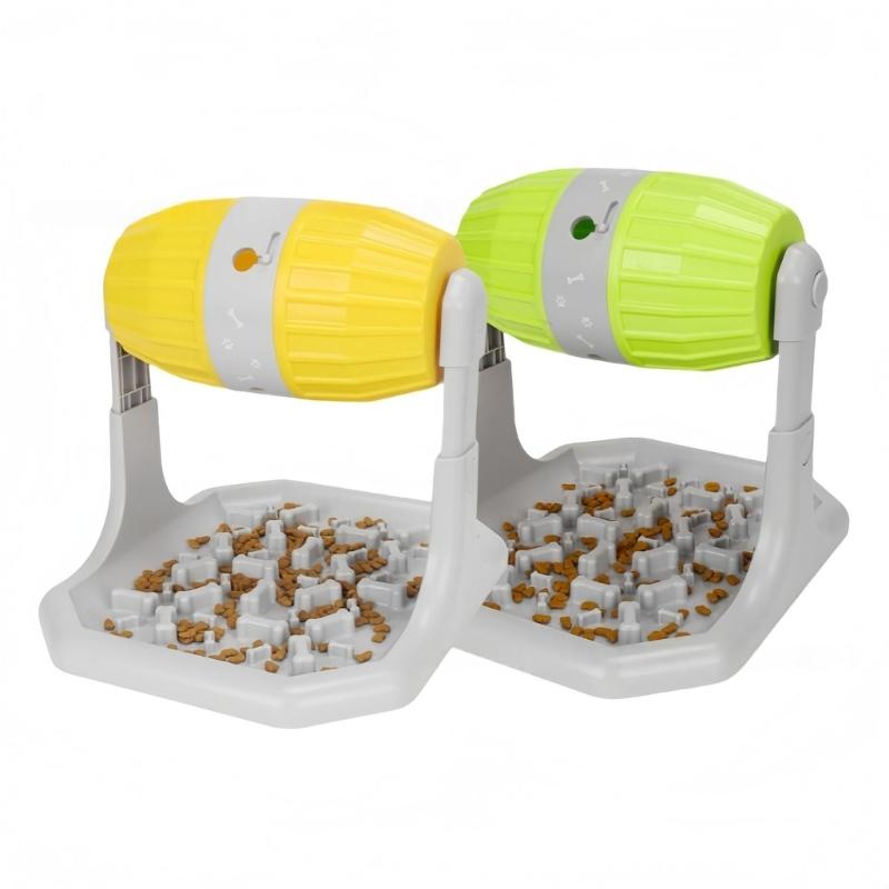 Rolling Treat Dispenser Dog Toy With Food Opening NonSlip Base Interactive Feeding Game For Canine Enrichment