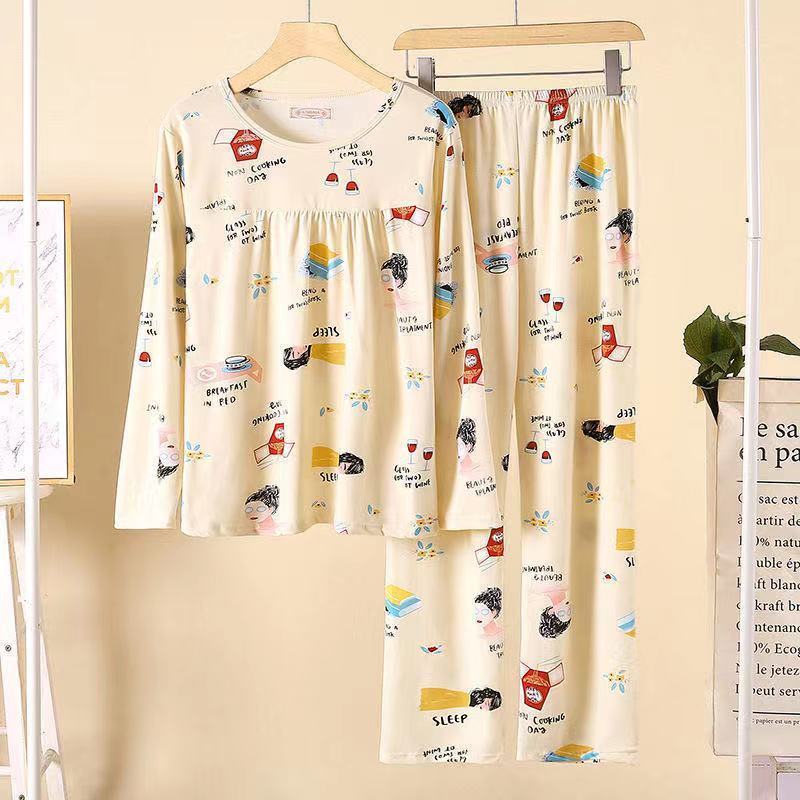 Женский комплект пижамы осень-зима корейская версия пожилой матери повседневная домашняя — фото 8