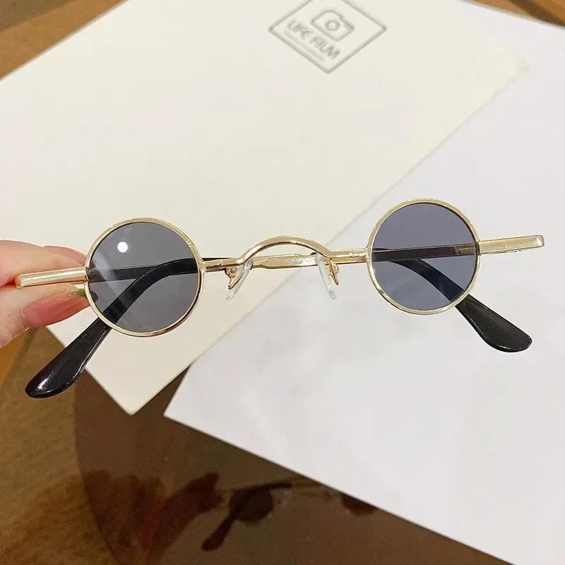 Mirror Small Frame Round Sunglasses Women Men Luxury Casual Sun Glasses Metal Black Colors Designer Brand Fashion