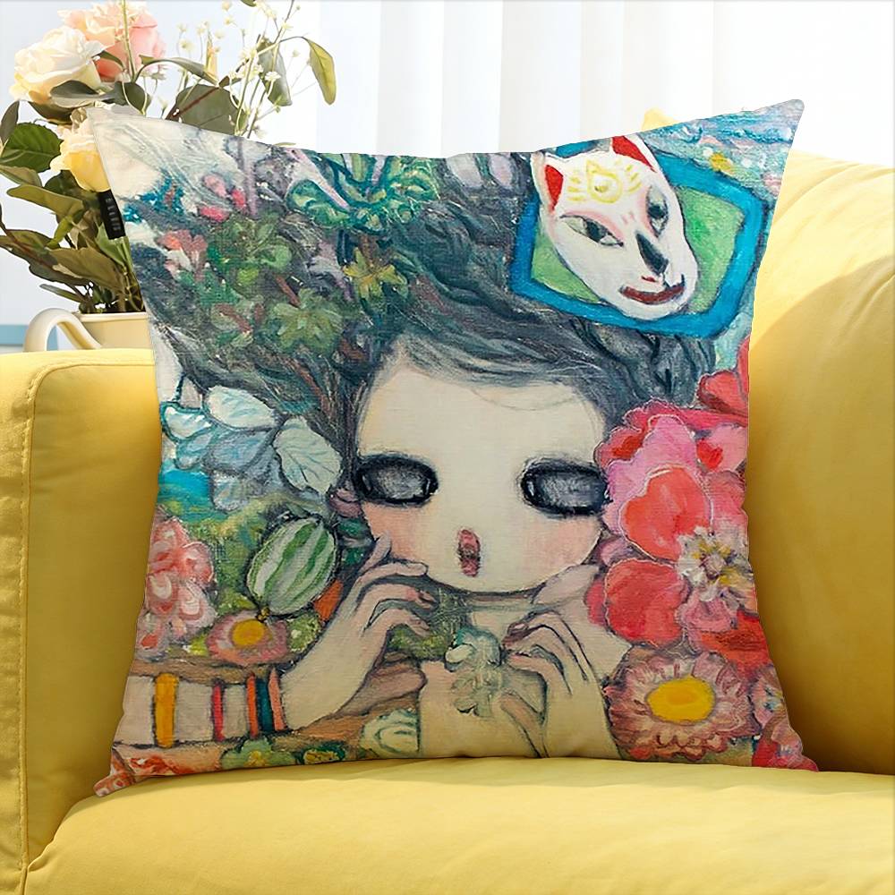 AAya TTakano Art World Various Sizes Square Pillow Case For Car Home Bedchamber Decor